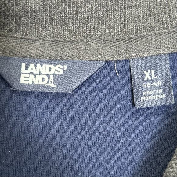 Lands’ End Lot Of 2 Mens Long Sleeve Plaid XLT Polo & XL Quarter Zip Pullover - Picture 12 of 16